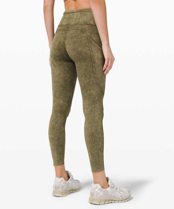 lululemon athletica Pants - Lululemon Fast and Free High Rise Tight Legging 2 Ice Dye Wash Moss 25" Green